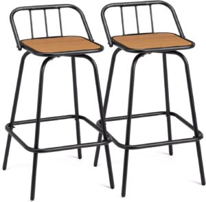 2 PCS Outdoor Swivel Bar Stools