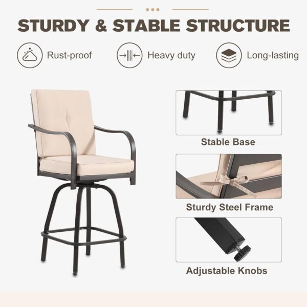 Outdoor Swivel Bar Stools Set of 2