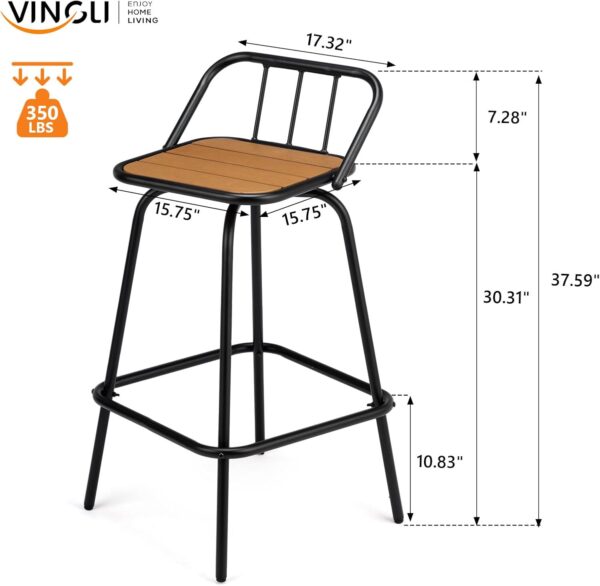 2 PCS Outdoor Swivel Bar Stools