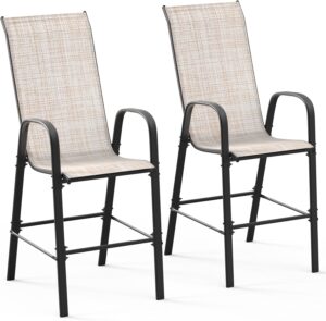 Set of 2 Stackable Outdoor Bar Stools