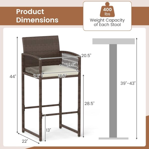 Patio Bar Stools Set of 4