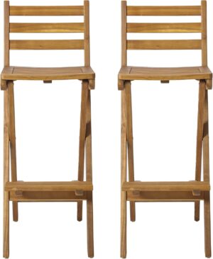 Tundra Outdoor Foldable Wood Barstool Set