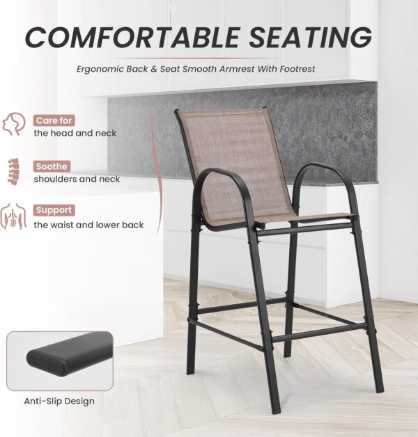 Outdoor Bar Height Stools Set of 4
