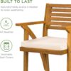 Set of 2 Outdoor Acacia Wood Bar Stools Bar Chairs