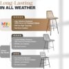 400lbs Capacity Rattan Bar Stools Set of 2
