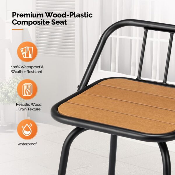 2 PCS Outdoor Swivel Bar Stools