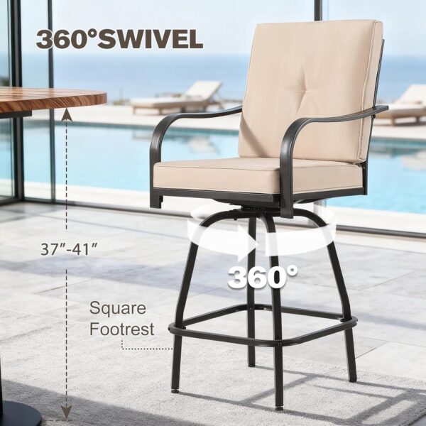 Outdoor Swivel Bar Stools Set of 2