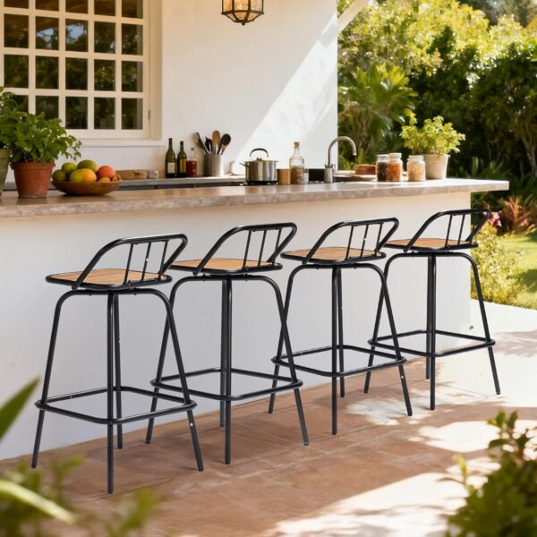 2 PCS Outdoor Swivel Bar Stools