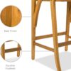 Set of 2 Outdoor Acacia Wood Bar Stools Bar Chairs