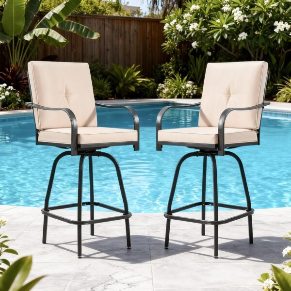 Outdoor Swivel Bar Stools Set of 2