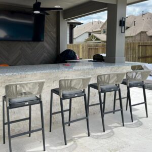 81gTt6azpRL._AC_SL1500_.jpg Bar Stool Set of 4 Outdoor Rattan Bar Chair Aluminum Bar Height