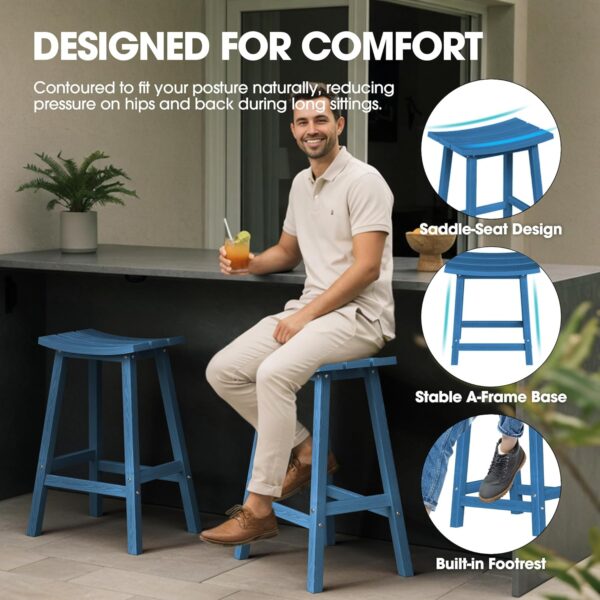 81oqd786SL._AC_SL1500_.jpg 2 Set 29" Outdoor Bar Stools Heavy Duty HDPE Outdoor Stools Weatherproof