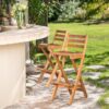 Tundra Outdoor Foldable Wood Barstool Set