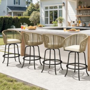 Outdoor Counter Height Bar Stools Set of 4