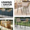 400lbs Capacity Rattan Bar Stools Set of 2